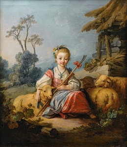 A young Shepherdess [1762] by Jean–Baptiste Le Prince [1734–1781]